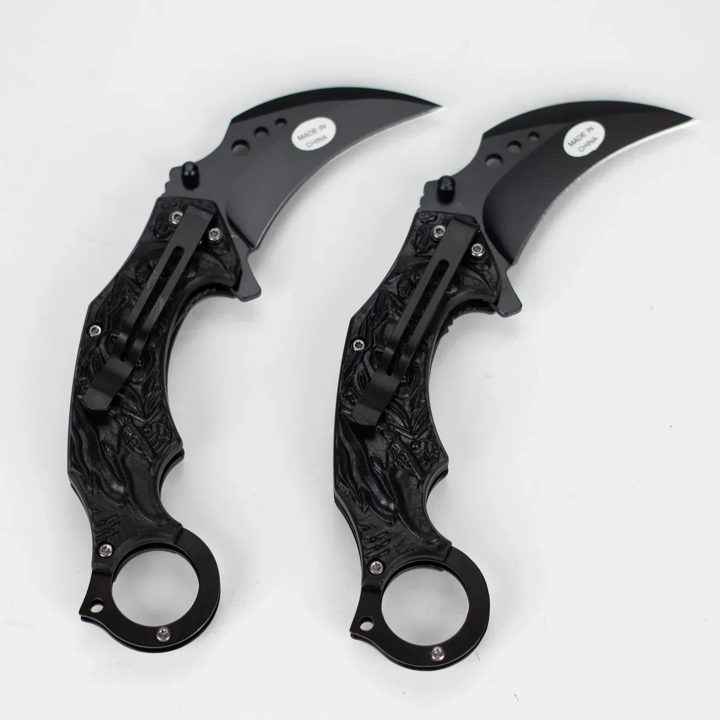 Snake Eye - 3" Folding Karambit Blade - Reaper Skull Design - Image 3