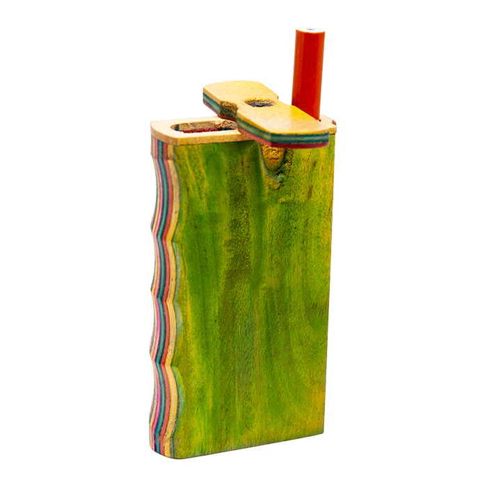 Striped Coloured 4" Wooden Dugout with Grip
