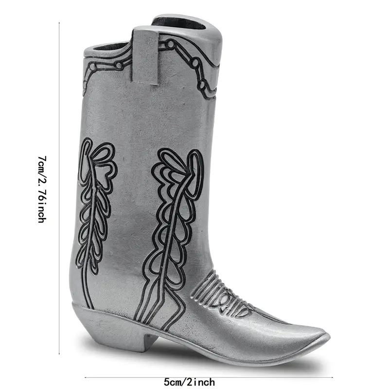 Silver Cowboy Boot Lighter Case - Image 3