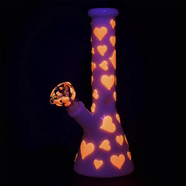 Valentine's Day Heart - 10" Glow in the Dark Beaker - Image 2