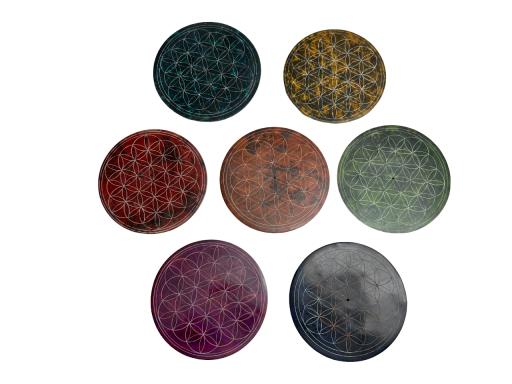 ZenN - Flower Of Life In Seven Chakra Colours Ash Catcher Ash Catcher
