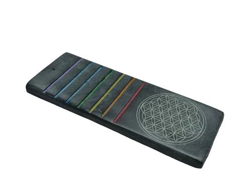 ZenN - Seven Chakras Colours w/ Engraved Flower Of Life Ash Catcher