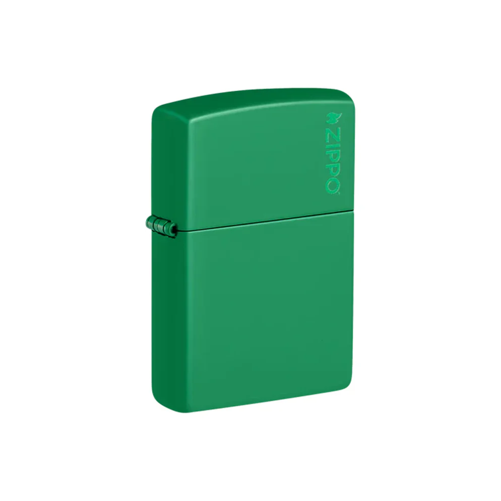 Zippo Lighter - Green Matte Zippo Logo - Image 2