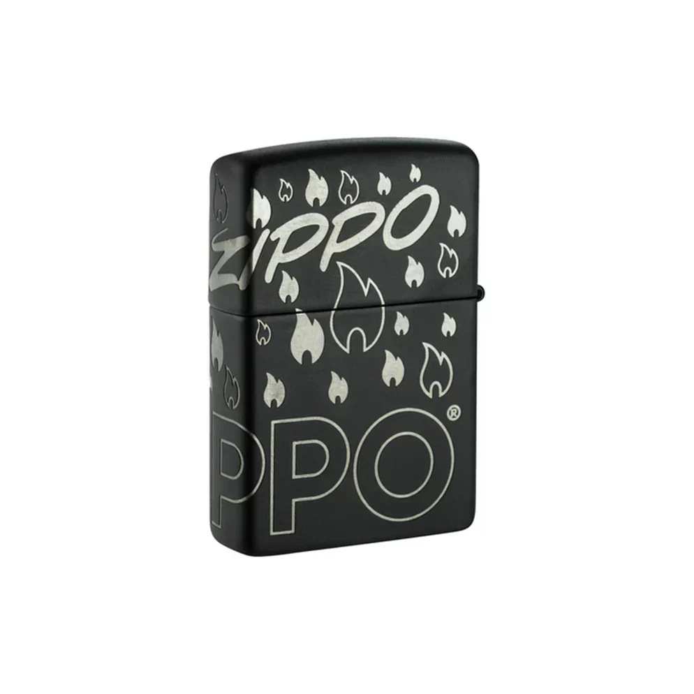 Zippo Lighter - Black Matte Laser 360 Design - Image 4