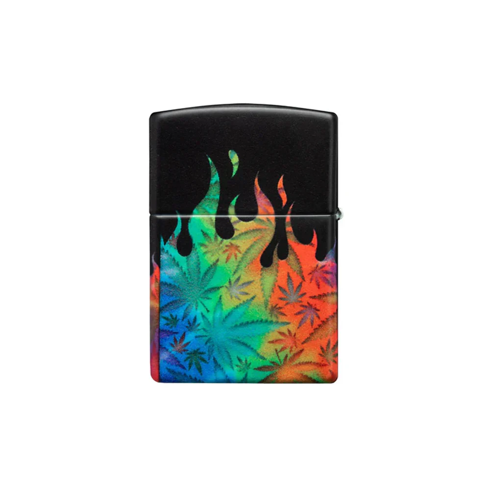 Zippo Lighter - Blazing Leaf Design - Image 3