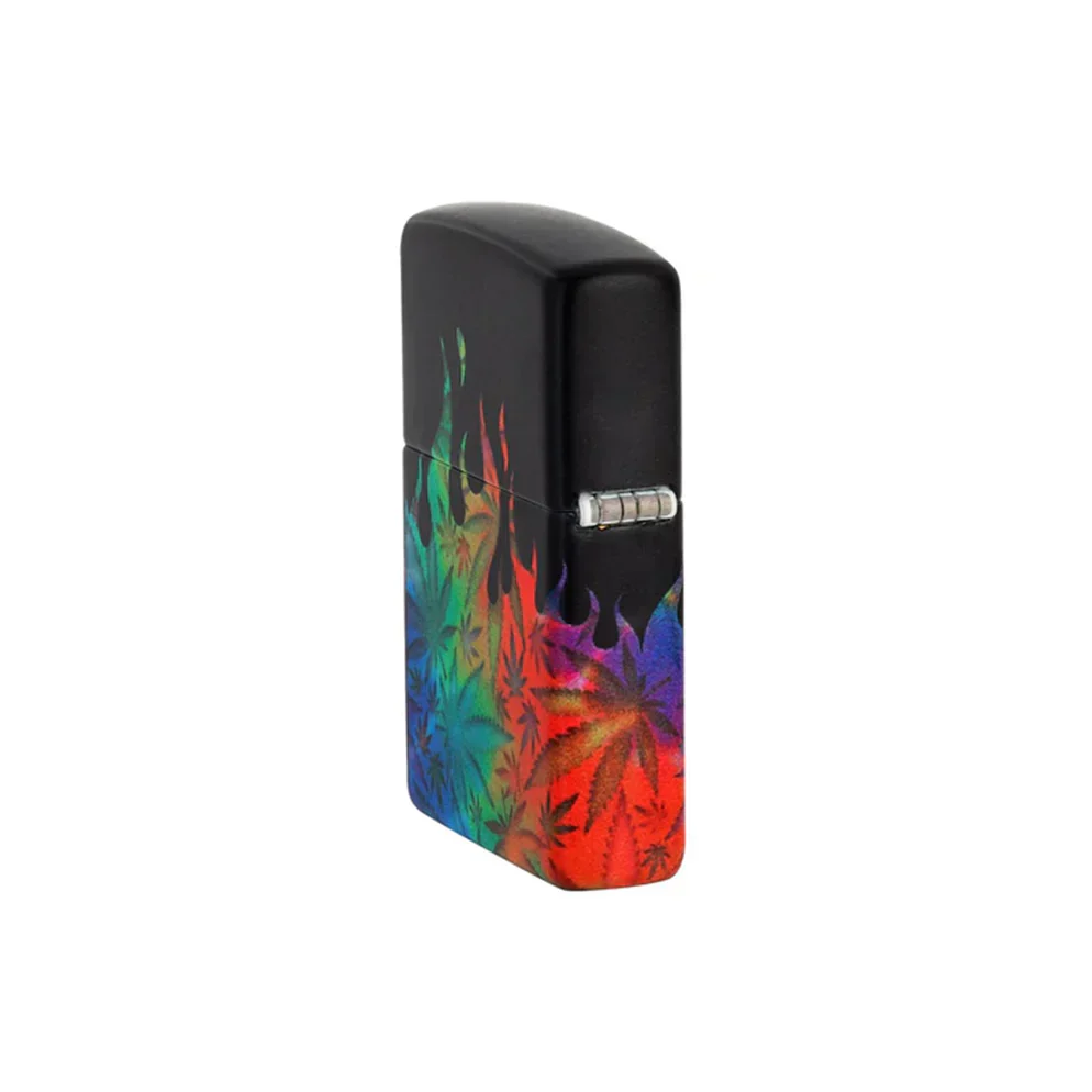 Zippo Lighter - Blazing Leaf Design - Image 4
